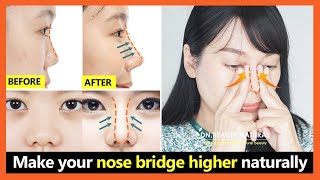 5 Best steps!! How to lift your nose bridge higher, get perfect nose without surgery.
