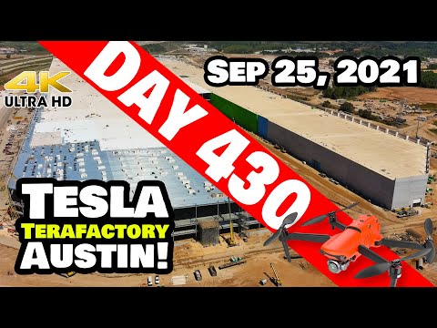 Tesla Gigafactory Austin 4K  Day 430 - 9/25/21 - Terafactory Texas - GIGA TEXAS CONSTRUCTION UPDATE!