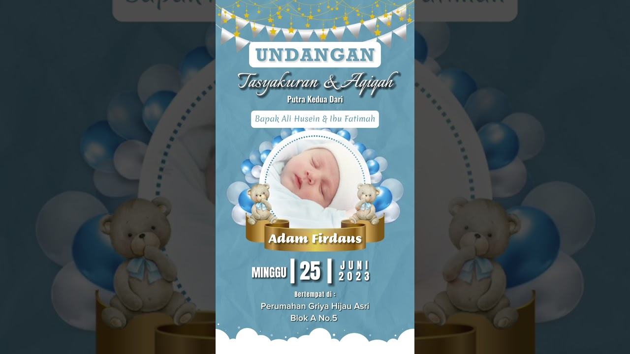 #4 Template Undangan Aqiqah Baby Boy Gratis!!!