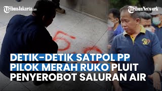Momen Satpol PP Tandai Ruko Nakal di Pluit Pakai Pilok, Penyerobot Bahun Jalan dan Saluran Air
