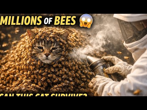 Cat Surrounded by Million Golden Bees 😱 | Cinematic Rescue You Must See