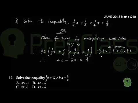 Linear Inequality - JAMB 2015 MATHS Question 19