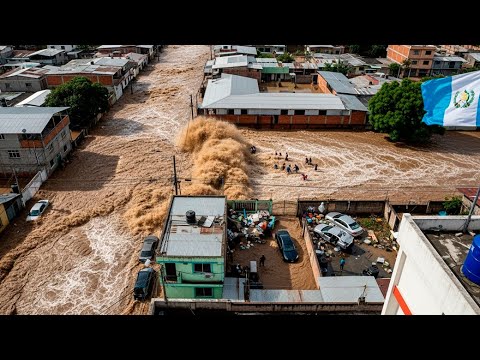 🚨 ¡Desastre Total en Escuintla, Guatemala! ¡Ríos Desbordados Arrasan Casas y Calles!
