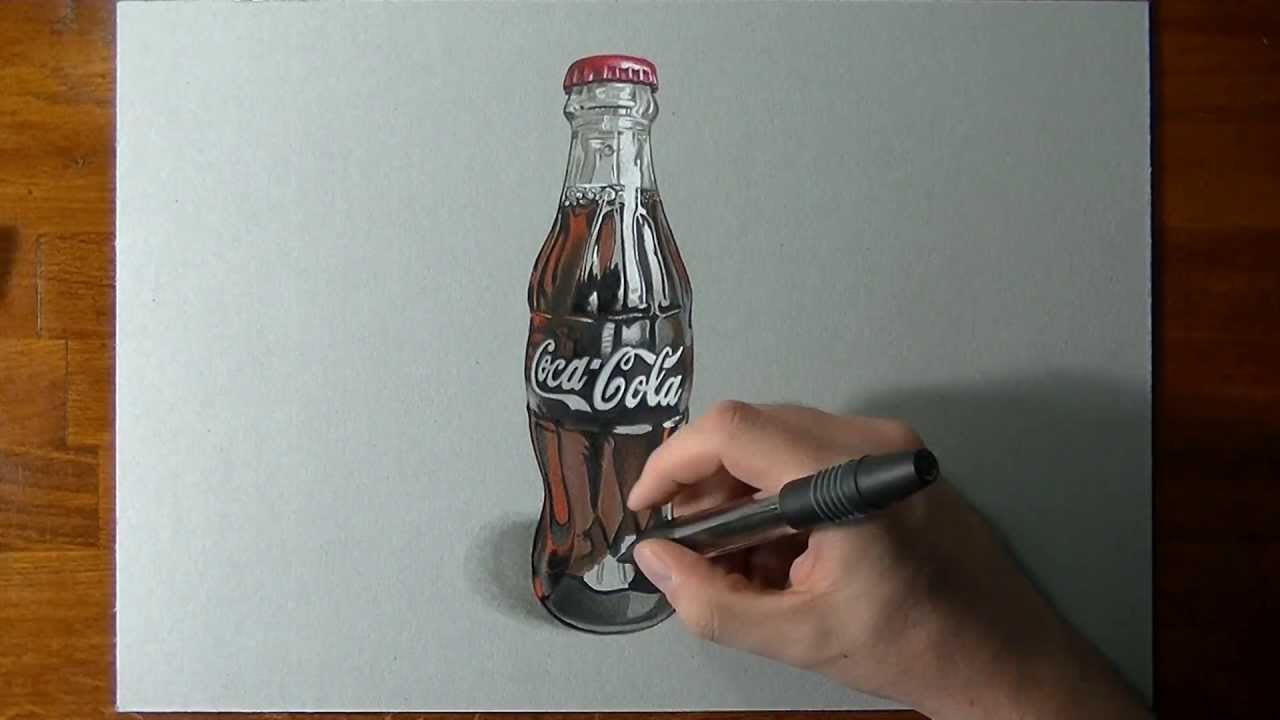 Realistic coke bottle - Drawing video tutorial by Marcello Barenghi