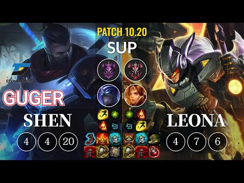 DYN GuGer Shen vs Leona Sup - KR Patch 10.20
