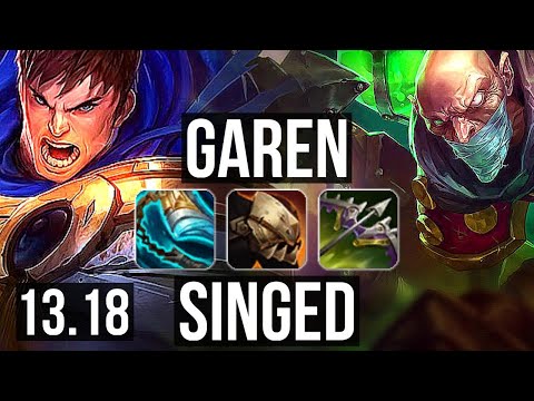 GAREN vs SINGED (TOP) | 8/0/5, Legendary, 300+ games | EUW Diamond | 13.18