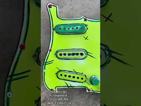🎸 Custom Neon Green Comic-Style Stratocaster Pickguard Set (11-Hole SSS + Back Plate + Knobs & Covers) image 12