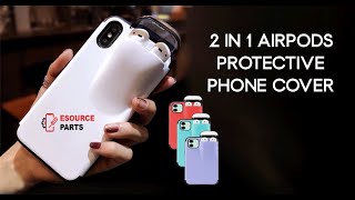 iPhone 2 in 1 Airpod Phone Multi Functional Protective Case - Storage for y