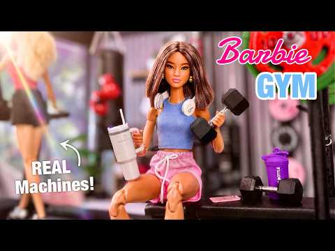 I Built a Barbie Gym With REAL Working Machines!