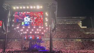 The King at Kyle Field - George Strait addresses the crowd after taking the stage
