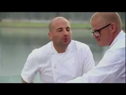 George pulls a face after he tastes Heston's chicken roast