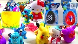 preview picture of video 'Furby Boom Surprise Eggs Pokemon Hello Kitty Monsters University Pac-man Surprise Toys'