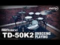 Roland TD-50K2 electronic drums unboxing & playing by drum-tec