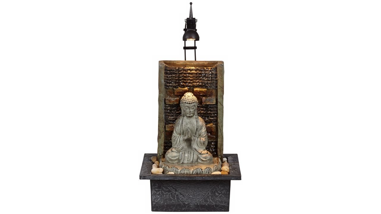 Video1 of Namaste Buddha 11 1/2" High Indoor Table Fountain