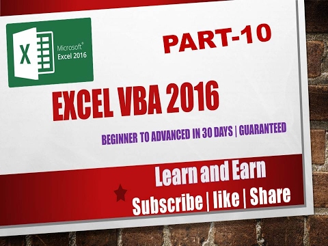Excel VBA 2016 Complete Tutorial for Beginners | Part 10 | Example 1