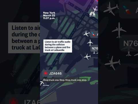 Listen to air traffic audio during the collision between a plane and fire truck at LaGuardia