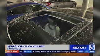 A dozen cars vandalized, burglarized in gated Northridge community