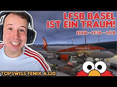 Schöner Anflug auf Basel! TOPSWISS A320: EDDB Berlin - Basel LFSB - Chambery LFLB #vatsim