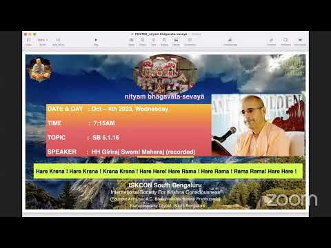 20231004  Nityam Bhagavatha Sevaya: “SB 5.1.16” by HH Giriraj Swami Maharaj (recorded)