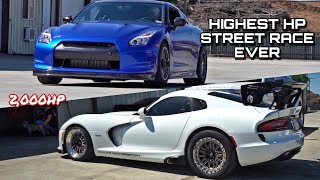 CM2000 Viper vs 2000hp GT-R on the STREET!!!