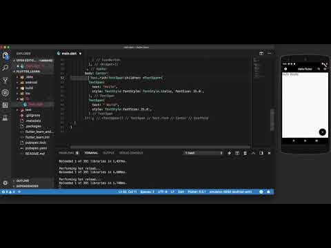 Flutter More widgets- Text, Center and Padding.