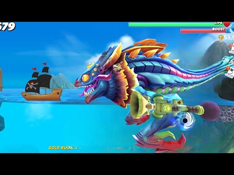 Hungry Shark World - Bigger Giant Enemy Alan Cosmic M0D Skin Max Level - All 40 Shark Unlocks