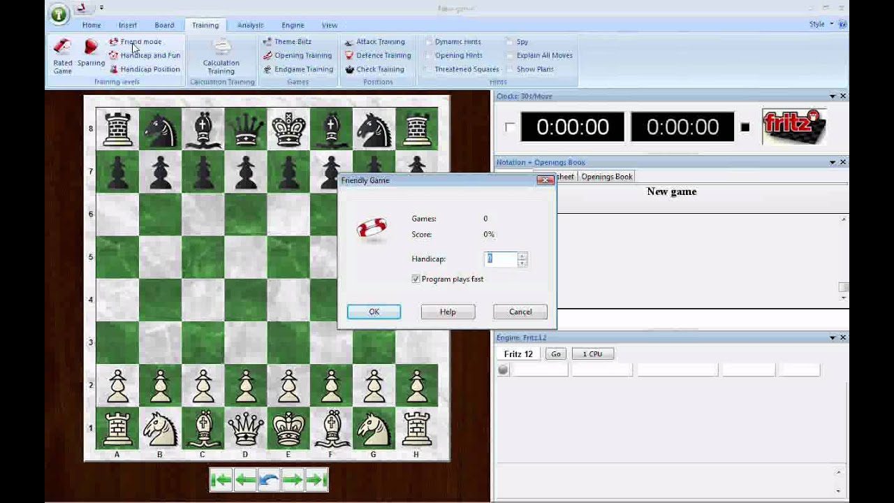 Fritz 12 training modes -- 