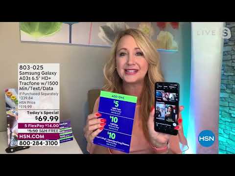 Samsung Galaxy A03s 6.5" HD+ Tracfone Bundle with 1500 M...