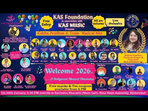 Welcome 2026 II KAS Music  II Kabita Pradhan Night II KAS FOUNDATIONII Bollywood Musical Dhamaka II