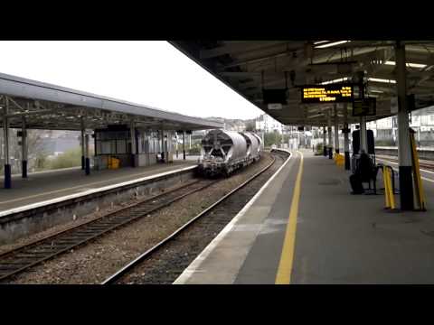EWS freight passing Plymouth Station engine 66151