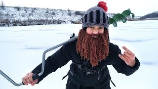 Викинг на рыбалке! Моя первая зимняя рыбалка - первый лед Глебуса