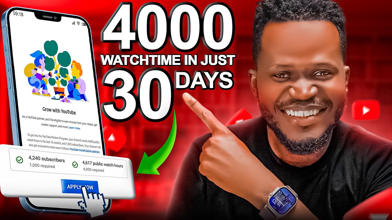 0 - 4000 Watch Hours in 30Days | How to Get Monetized on YouTube in 30 Days