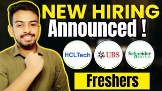 HCLTECH, UBS, Schneider Official Hiring | OFF Campus Drive For 2026, 2025 Batch | Fresher Jobs