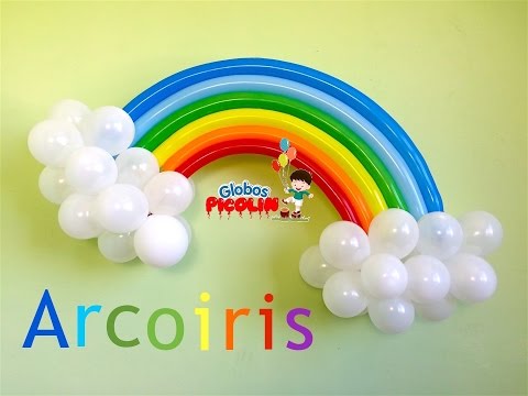 Como hacer un arcoiris con globos  para decoraciones My little pony # 21