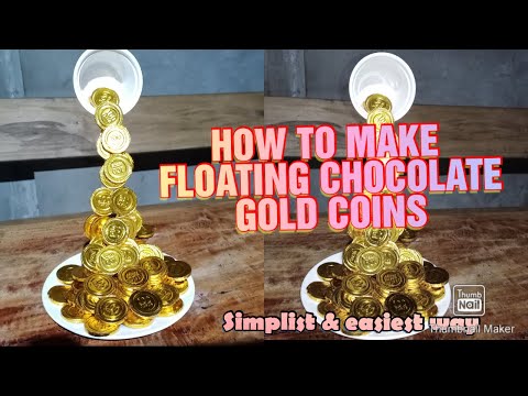 DIY FLOATING CHOCOLATE GOLD COINS | Brianna Zia