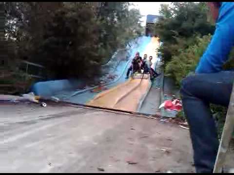 Dadipark epic fail down the slide! 4 guys, 1 table!