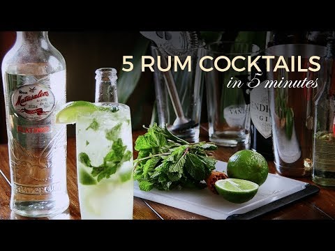 Learn How to Make: FIVE Rum Cocktails in FIVE Minutes