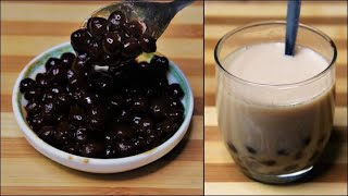 Boba Pearls Without Tapioca Starch and Black Food Colour | Pearl Milk Tea | Bubble Tea