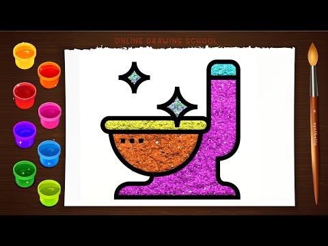 Simple cute colorful soccer ball drawing - basic drawings for kids - glitter coloring step by step