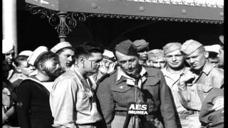 On New Caledonia, near Australia, residents learn news of D-Day invasion of Franc...HD Stock Footage