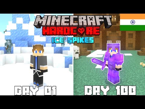 I Survived 100 Days In Ice Spikes Biome In Hardcore Minecraft (Hindi)