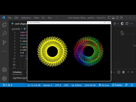 Python Turtle Graphics 37 Cool Shape Drawing Python Turtle Video Learnonpy Python_shorts