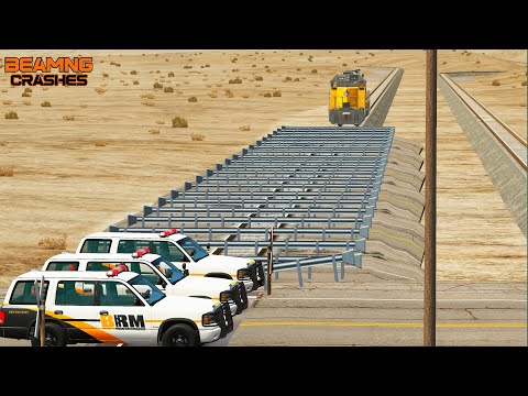 Trains vs Numerous Guardrails 🔥 BeamNG.Drive