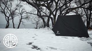 【キャンプ】#10 予想外の-2°雪中湖畔キャンプはなかなか過酷でしたwブラックキャンプ×琵琶湖 lake snow camping solo ソロキャンプ、キャンプ飯、アルパカストーブ