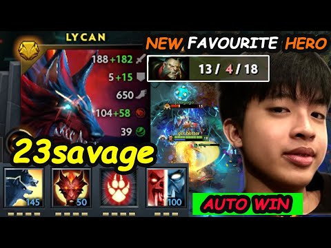 23savage Lycan 11K MMR NEW Favourite Hero No Boots Build 100% Winrate Dota 2 pro Gameplay