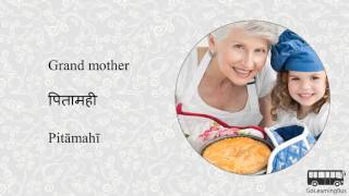 Learn Sanskrit Visual Dictionary - Family via Vide