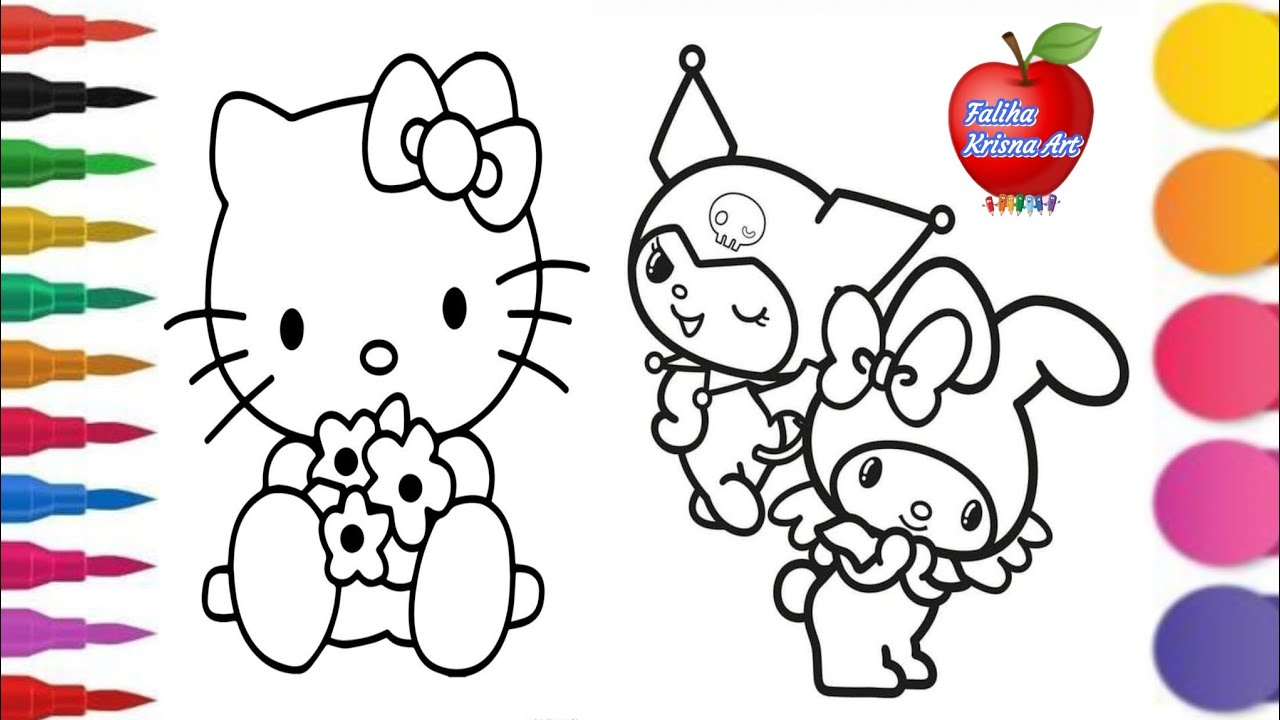 Hello Kitty, Melody, Kuromi Coloring Pictures || Coloring And Painting For Kids