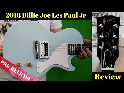 Let's Fix That Pickguard... | 2018 Gibson Billie Joe Les Paul Jr Humbucker Sonic Blue | Review  Demo Video