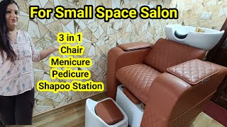 3 in 1 Chair for a Small Salon / Menicure, Pedicure and Shampoo Statio