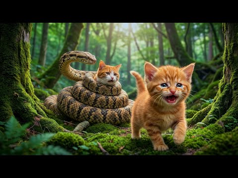 Mama Cat Rescue His Ginger Kitten...Before It Was Too Late🐍💔 | Emotional Sad Story